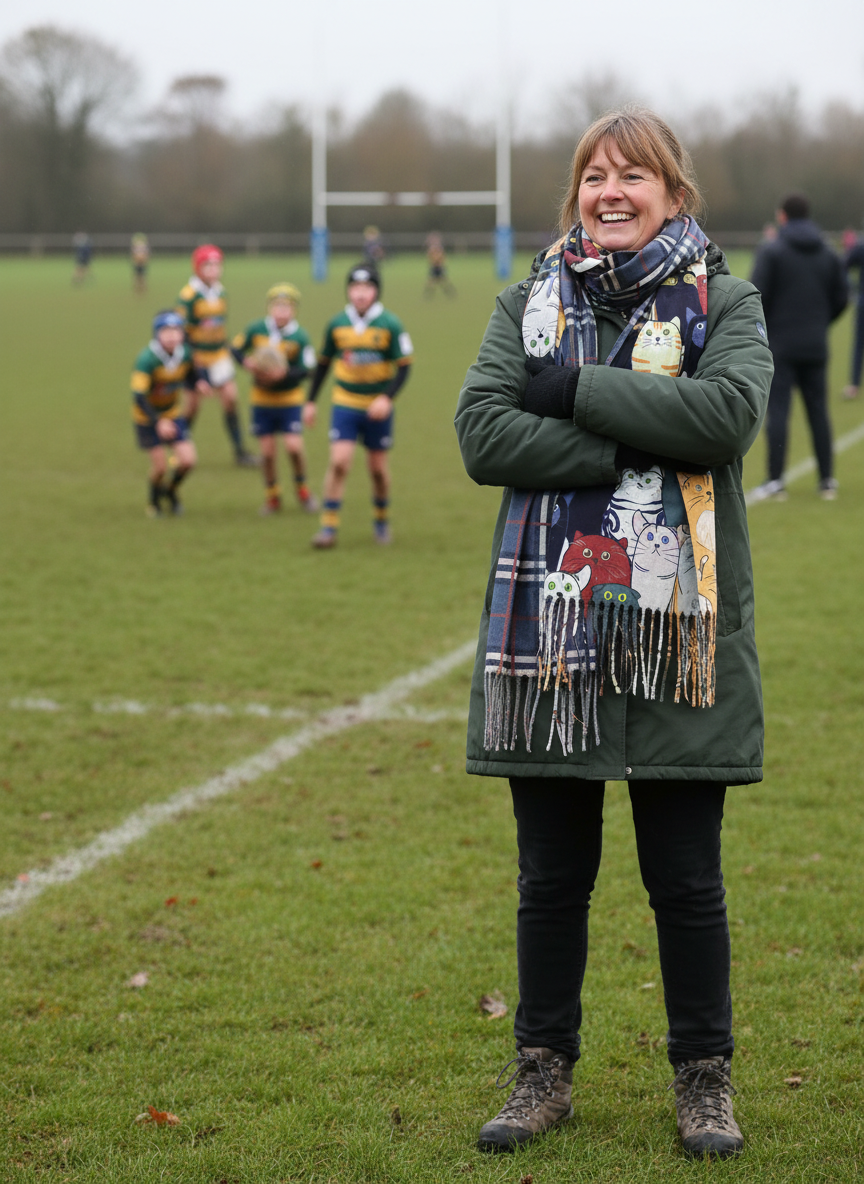 Reversible Cat & Tartan Cashmere-Feel Pashmina – Soft & Stylish Wrap-Shimena