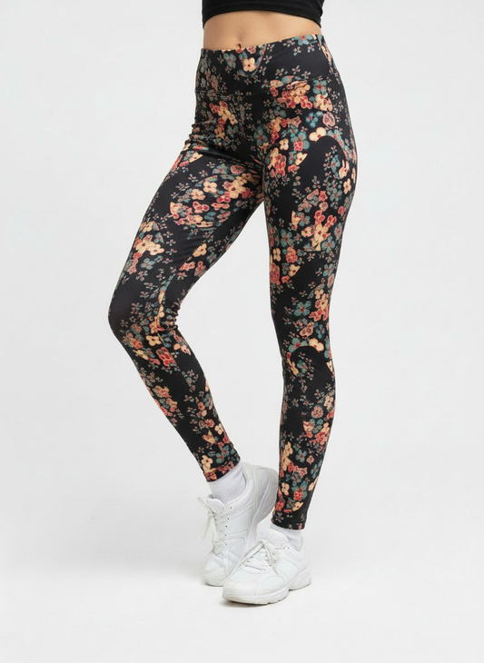 Pretty Floral Buttery Soft High-Waisted Leggings-Shimena