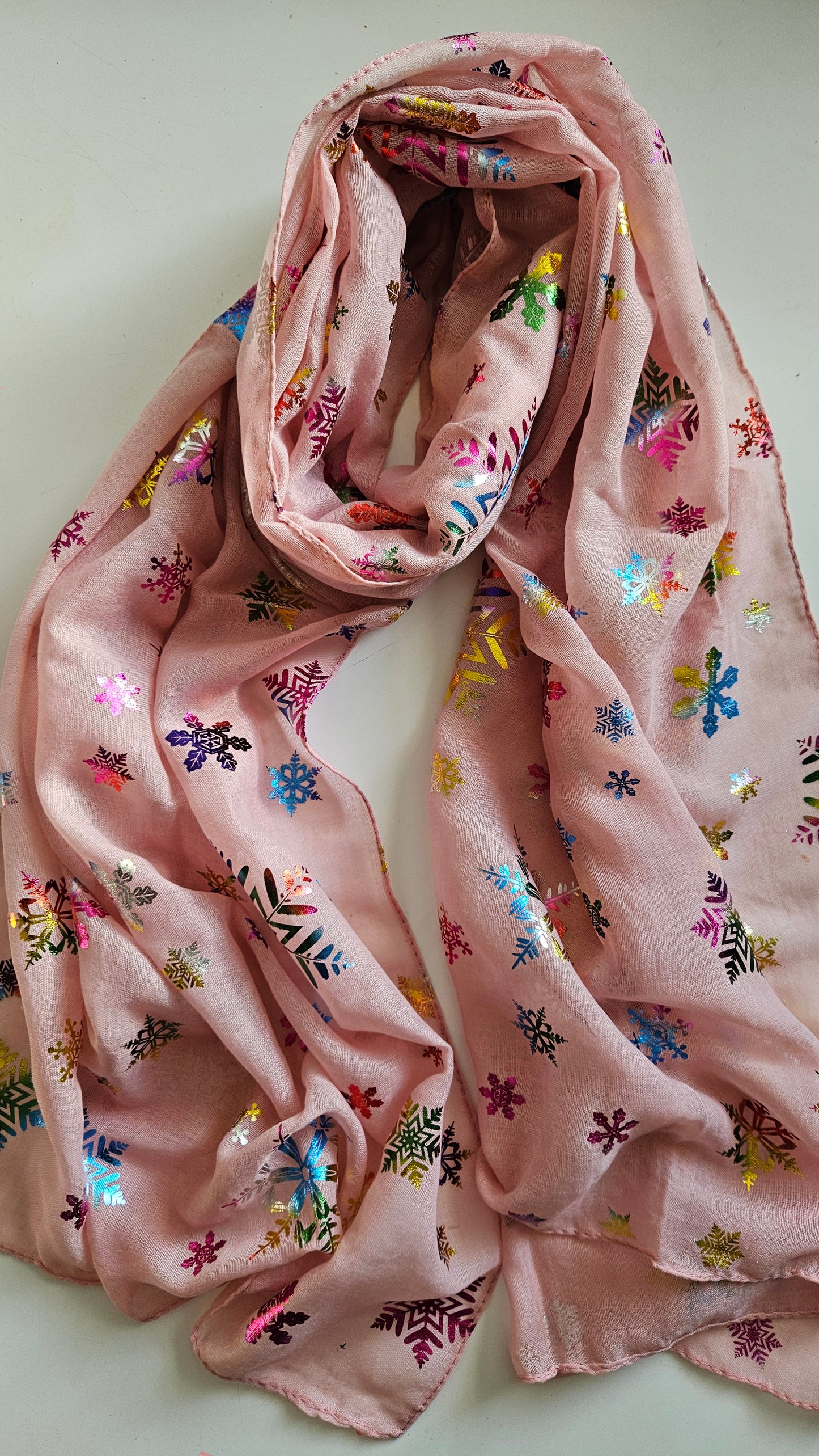 Rainbow Snowflake Scarf - Festive Winter Scarf-Shimena