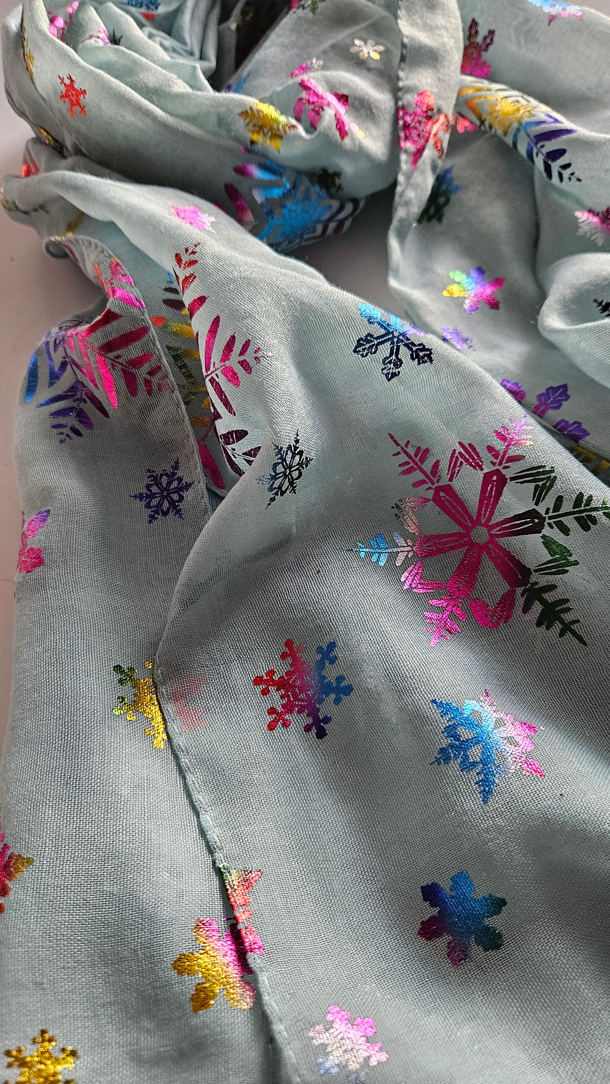 Rainbow Snowflake Scarf - Festive Winter Scarf-Shimena