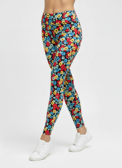 Flowery Buttery Soft High-Waisted Leggings-Shimena