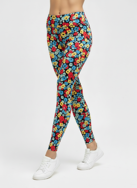 Flowery Buttery Soft High-Waisted Leggings-Shimena
