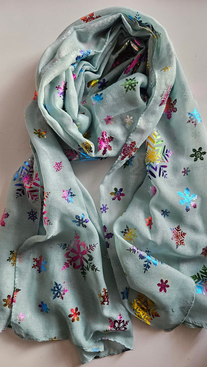 Rainbow Snowflake Scarf - Festive Winter Scarf-Shimena