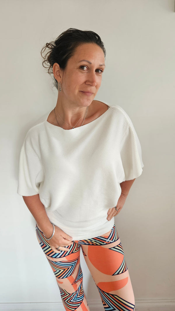 Batwing Ribbed Knit Top | Shimena-Shimena