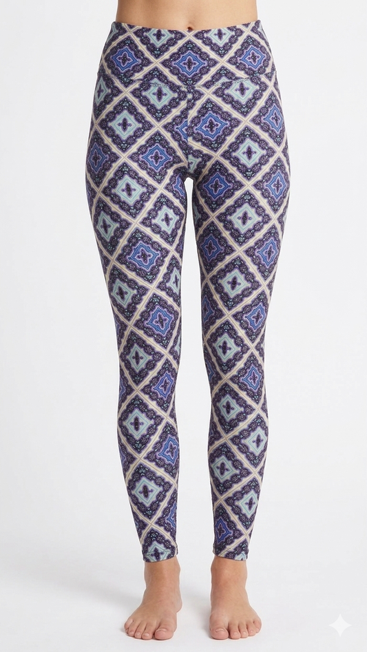 Geometric Moroccan tile Buttery Soft High-Waisted Leggings