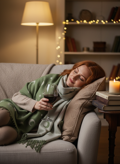 Star & Moon Cashmere Blend Scarf-Shimena