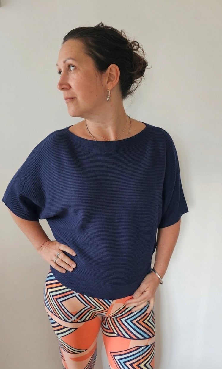 Batwing Ribbed Knit Top | Shimena-Shimena